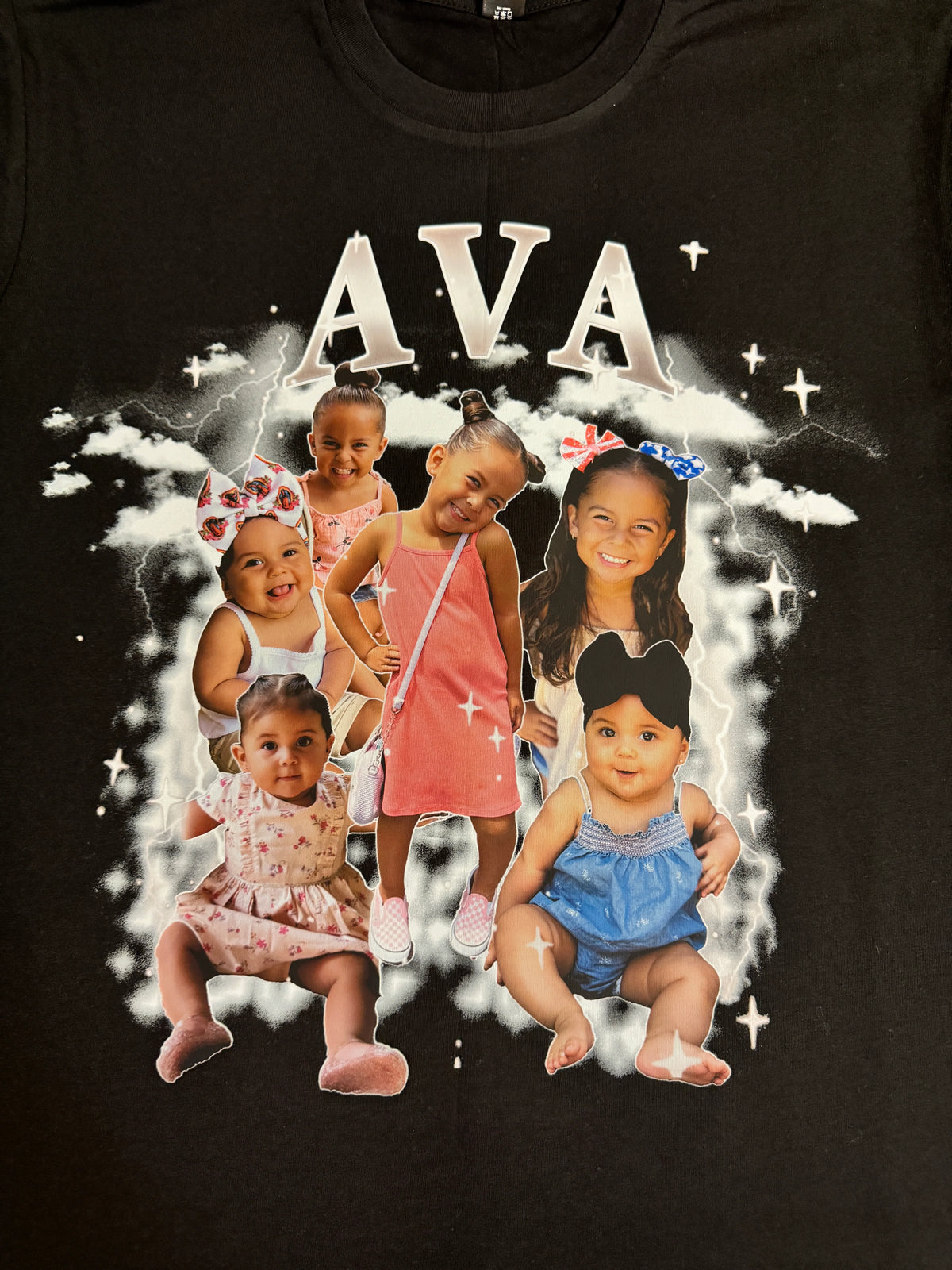 Custom Vintage Photo Tee | Personalized Face Graphic T-Shirt  (Black)